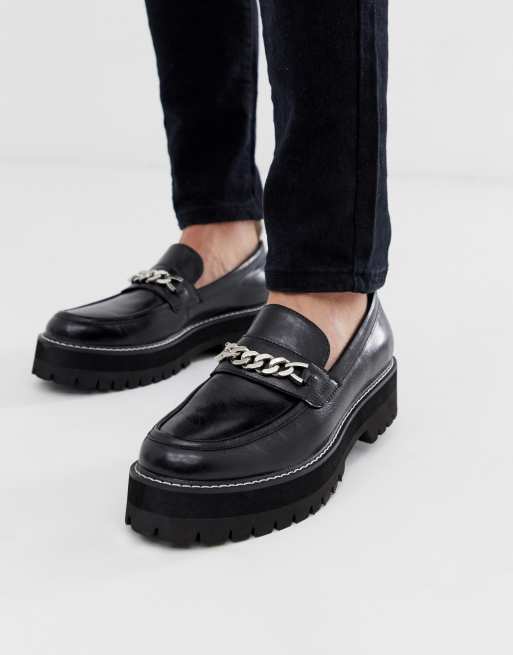 ASOS DESIGN Mocassins grosse semelle et cha ne Noir