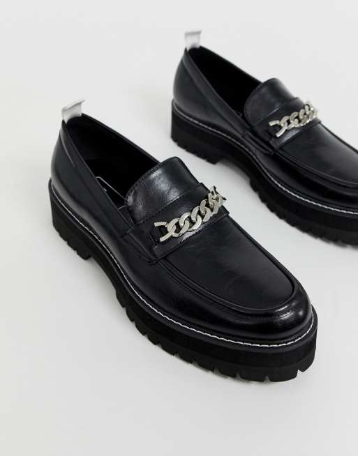 ASOS DESIGN Mocassins grosse semelle et cha ne Noir