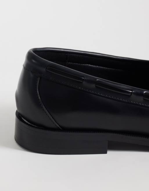 ASOS DESIGN mocassins à pampilles et détails en dentelle noirs, 3 de 4