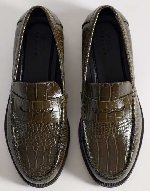 ASOS DESIGN - Mocassins aspect croco - Vert, 2 de 4