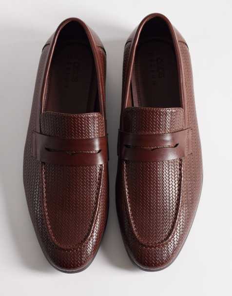 ASOS DESIGN - Mocassins avec semelle naturelle et motif tressé en relief - Marron - view 1