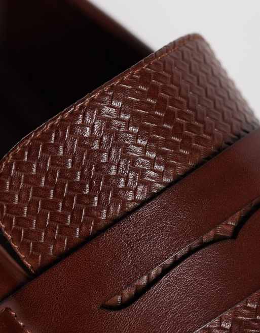 ASOS DESIGN - Mocassins avec semelle naturelle et motif tressé en relief - Marron, 4 de 4