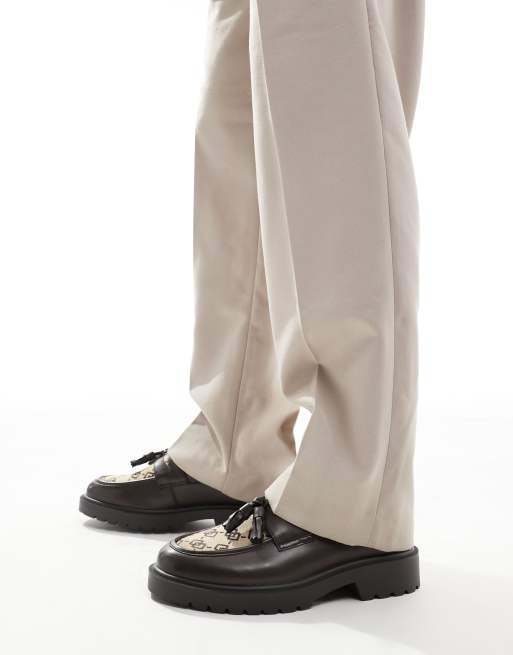 ASOS DESIGN - Mocassins - Beige à monogramme