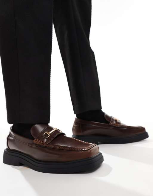 ASOS DESIGN - Mocassins chunky à bout carré - Fauve, 3 de 4