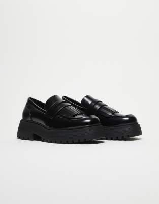 ASOS DESIGN - Mocassins chunky à franges - Noir