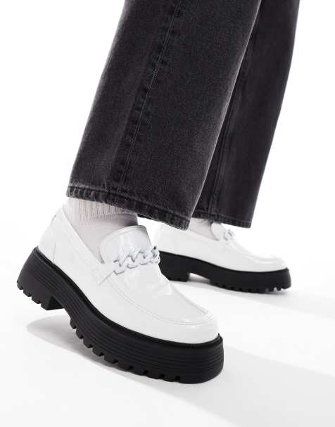 ASOS DESIGN - Mocassins chunky effet croco - Blanc - view 1