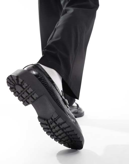ASOS DESIGN - Mocassins effet croco avec mors - Noir, 2 de 4
