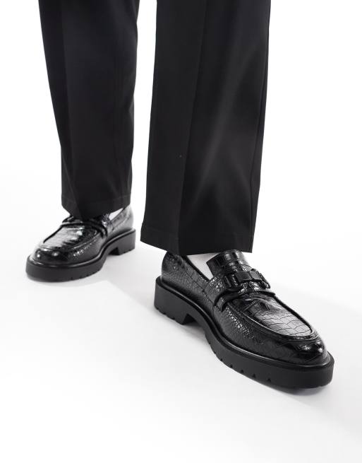 ASOS DESIGN - Mocassins effet croco avec mors - Noir, 3 de 4