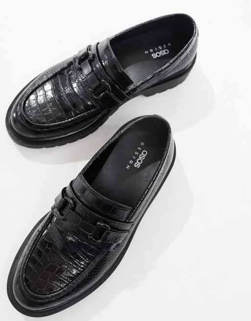 ASOS DESIGN - Mocassins effet croco avec mors - Noir, 4 de 4