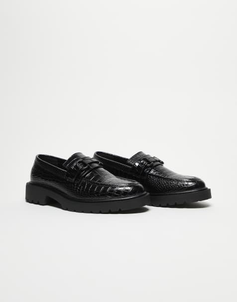ASOS DESIGN - Mocassins effet croco avec mors - Noir - view 1