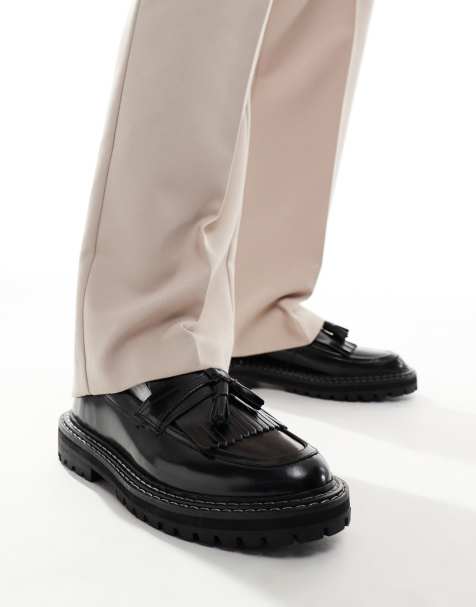 ASOS DESIGN - Mocassins en cuir avec coutures contrastantes - Noir - view 1