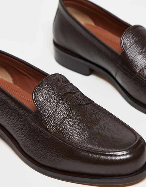 ASOS DESIGN - Mocassins en cuir effet vieilli - Marron, 2 de 3