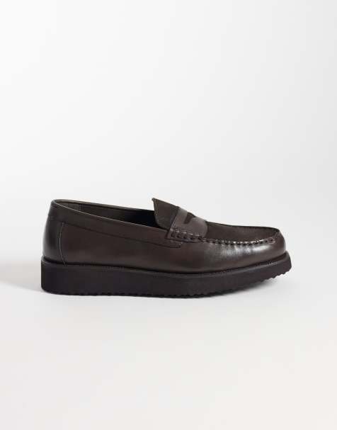 ASOS DESIGN - Mocassins en cuir et daim - Marron - view 1