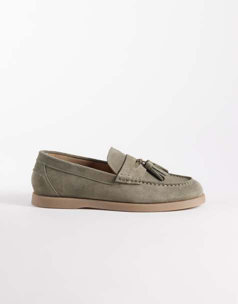 ASOS DESIGN - Mocassins en daim à pampilles - Kaki - view 1