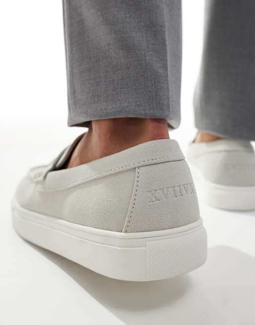 ASOS DESIGN - Mocassins en daim synthétique à pampilles - Gris, 4 de 4