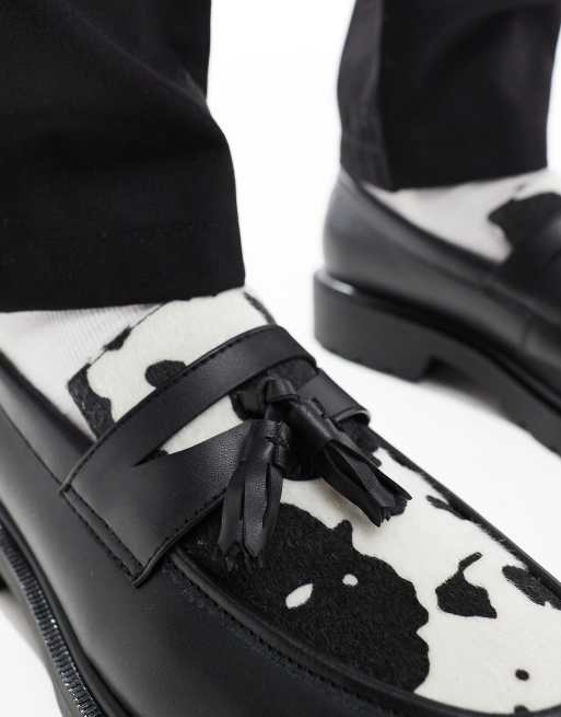 ASOS DESIGN loafers in faux fur cow