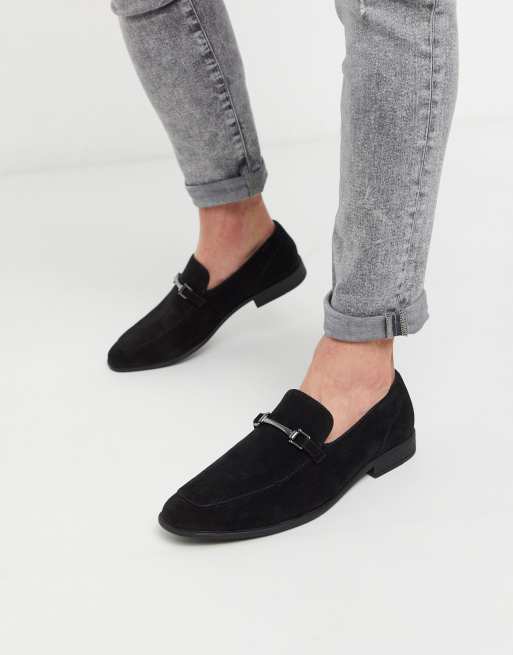 ASOS DESIGN - Mocassins en imitation daim avec détail mors - Noir