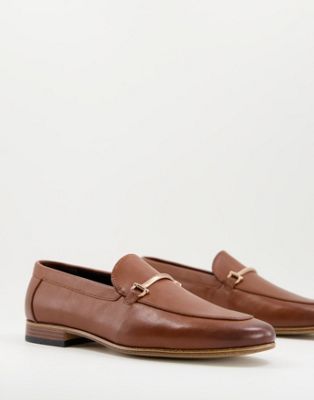 ASOS DESIGN loafers in tan faux leather with snaffle detail - ASOS Price Checker