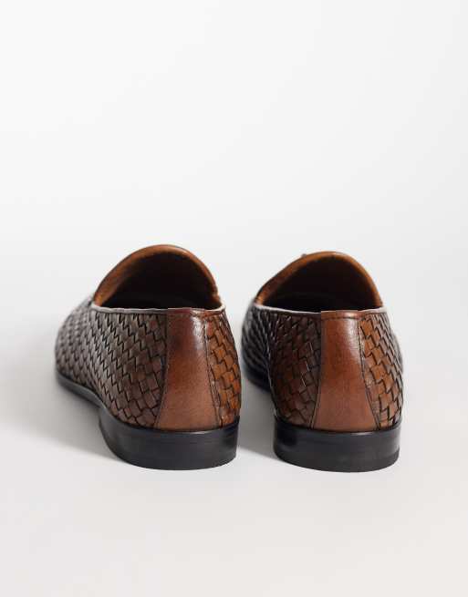 ASOS DESIGN - Mocassins fins en cuir tressé à pampilles - Marron, 4 de 4