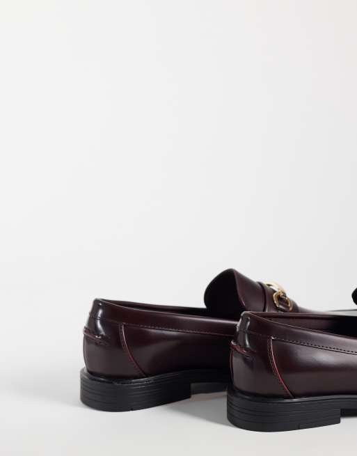 ASOS DESIGN mocassins penny avec mors doré en bordeaux, 4 de 4