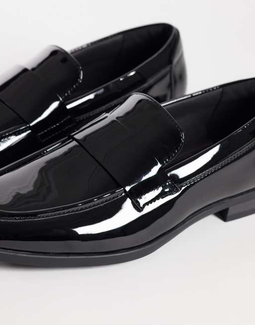 ASOS DESIGN mocassins slim avec bride en vernis noir, 3 de 4