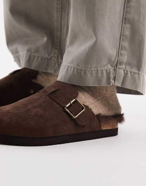 ASOS DESIGN - Mocassins style mules avec doublure en fausse fourrure - Marron, 4 de 4