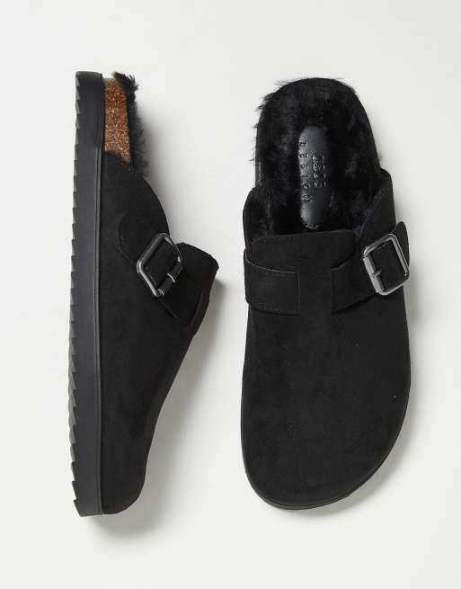 ASOS DESIGN - Mocassins style mules avec doublure en fausse fourrure - Noir, 3 de 4