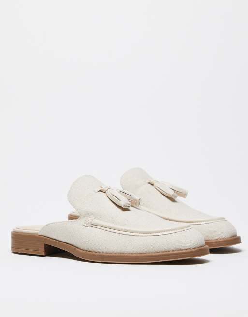 ASOS DESIGN - Mocassins style mules en lin, 3 de 4