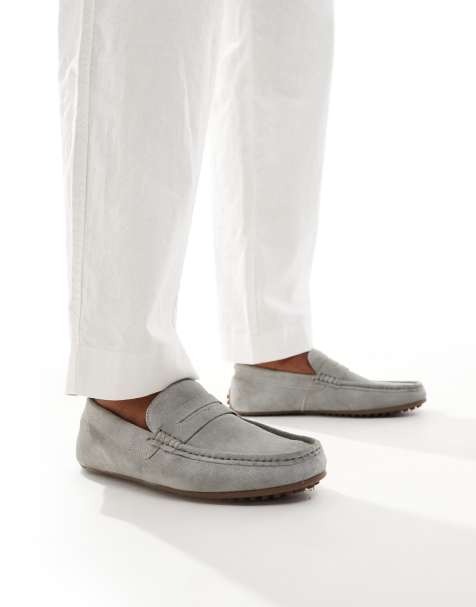 ASOS DESIGN moccasins in blue suede - view 1