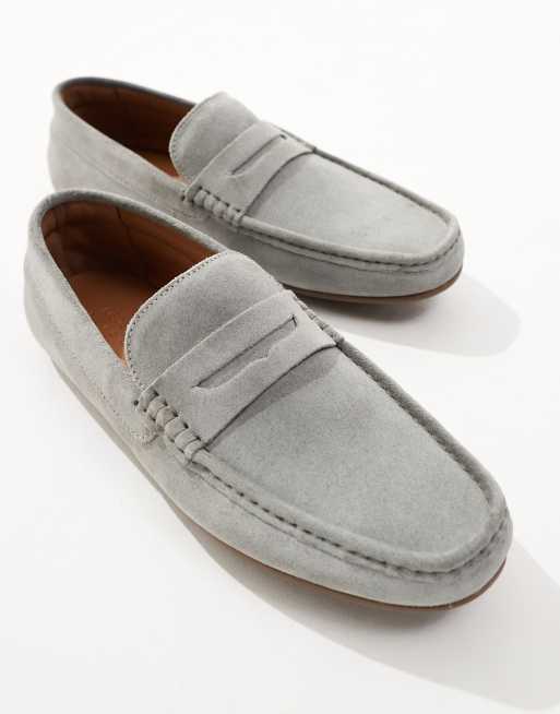 ASOS DESIGN moccasins in blue suede, 2 of 4