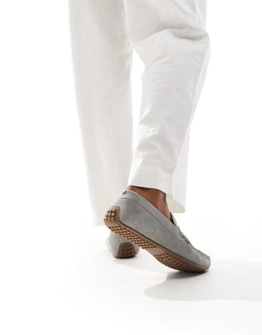ASOS DESIGN moccasins in blue suede, 3 of 4