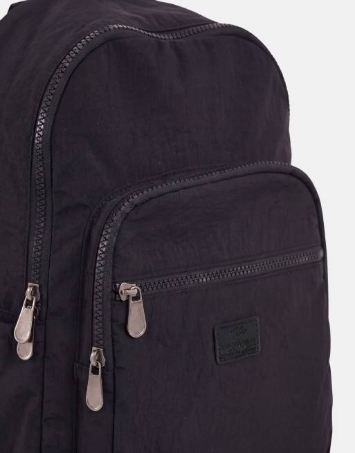 ASOS DESIGN - Mochila negra holgada de nailon, 6 de 7