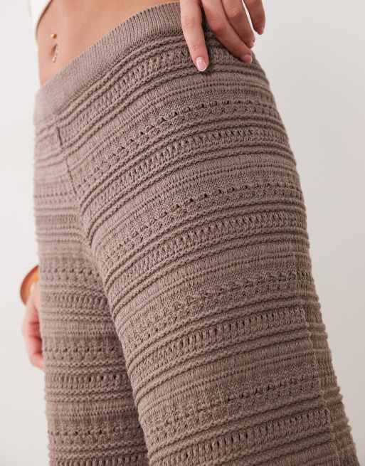 ASOS DESIGN – Mockabruna, virkade byxor, del av set, 5 av 5