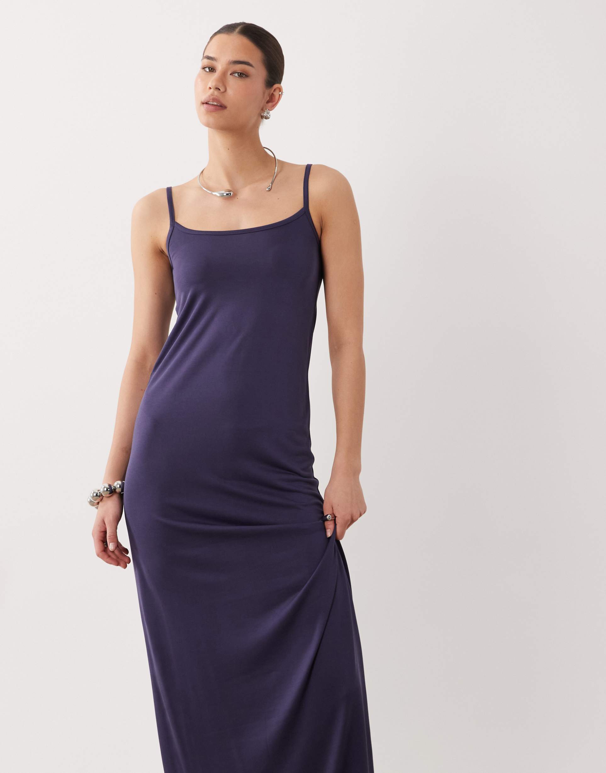 asos design modal blend soft touch slip dress