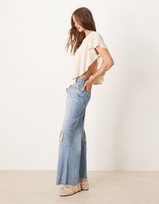Asos Design Modal Drapey Cape Top In Neutral
