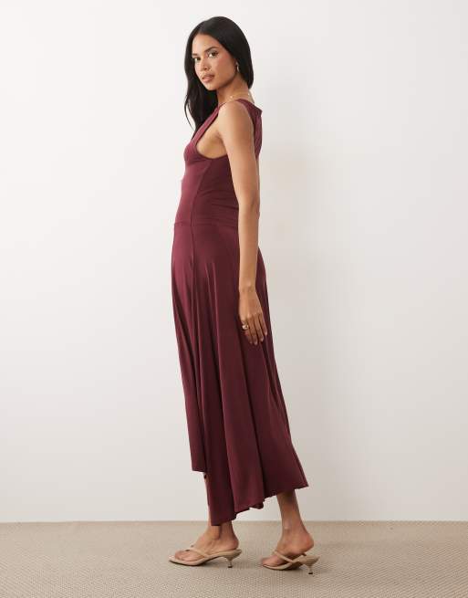 ASOS DESIGN modal drop waist midi dress, 4 of 4