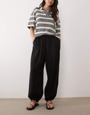 Asos Design Modal Look Balloon Pants In Black