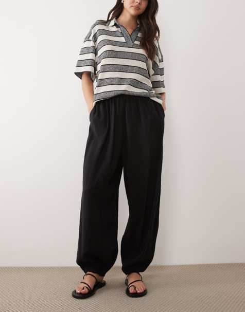 ASOS DESIGN modal look balloon pants in black - view 1
