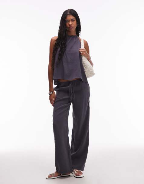ASOS DESIGN modal pull on relaxed pants in gray - view 1