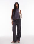 [ASOS DESIGN] ASOS DESIGN modal pull on relaxed pants in grey S Slate Grey