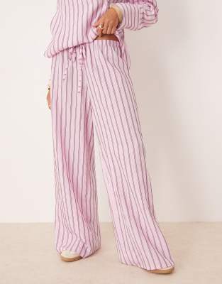 Asos Design Modal Pull On Wide Leg Pants In Multi