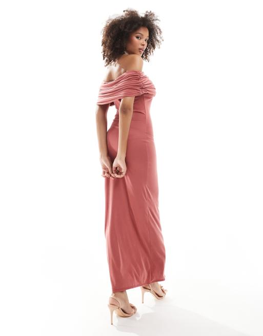 ASOS DESIGN modal sleeveless bardot maxi dress in rose pink ASOS