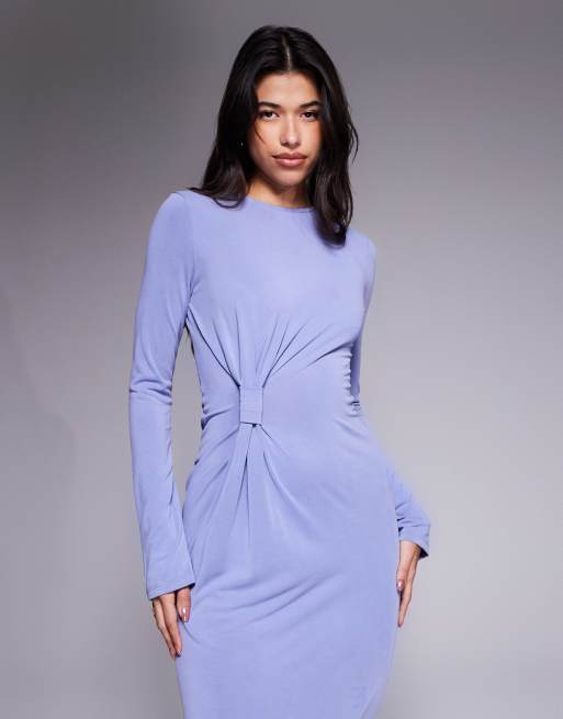 ASOS DESIGN modal twist knot detail maxi dress in blue violet, 4 of 4