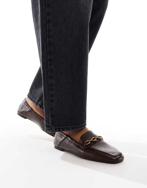 ASOS DESIGN – Model – Brązowe loafersy z ozdobnym łańcuszkiem - view 1