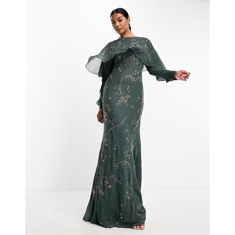 Asos design premium shop cape maxi dress