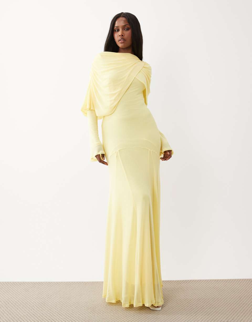 Modesty mesh maxi dress