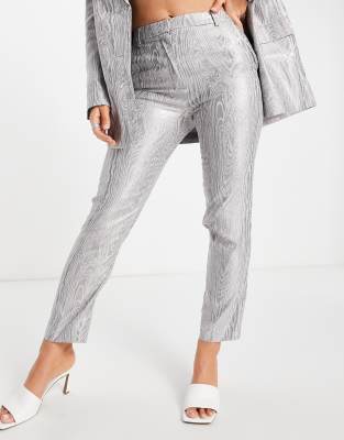 metallic pants suit