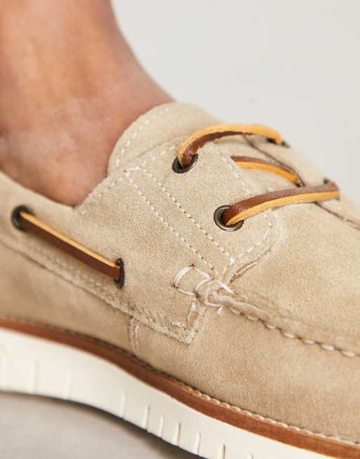 ASOS DESIGN – Mokasyny z kamiennobeżowego zamszu, 3 z 4