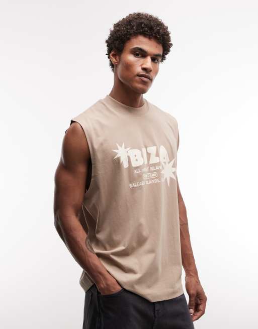 ASOS DESIGN - Mokkabrun oversized tanktop med 'Ibiza'-grafik, 3 af 5
