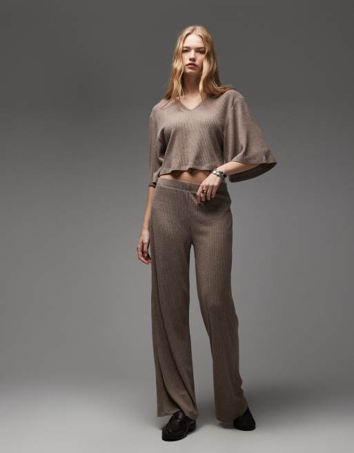 ASOS DESIGN - Mokkabrun trøje med vandfaldsdesign i superblødt børstet ribstrik, 3 af 4